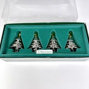 Holiday Pinetree Placecard Holder Silver Plated Pewter Department 56 Star Tipped